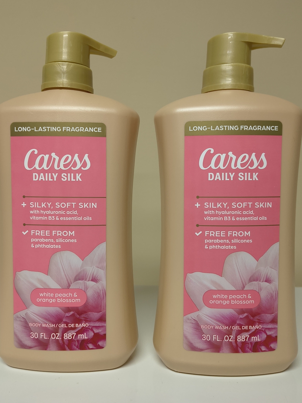 Caress Daily Silk Body Wash – White Peach & Orange Blossom (Pink)